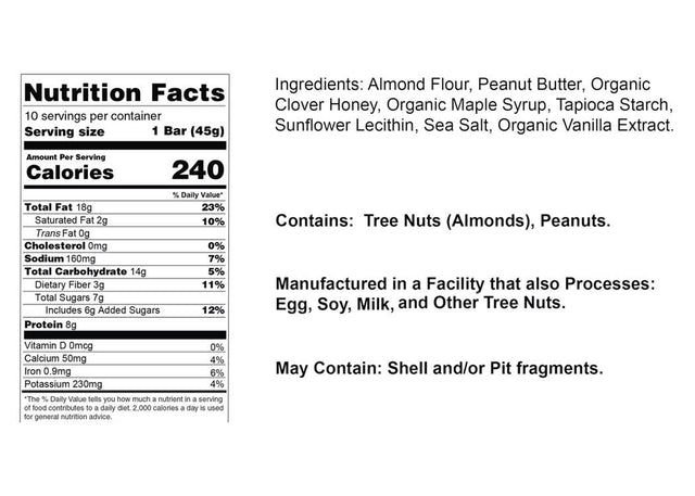 WHOA DOUGH Plant Based Protein Bar, Gluten Free, Dairy Free, Non GMO, Healthy Snacks for Kids and Adults, 8G Protein, 10 Bars (Peanut Butter)