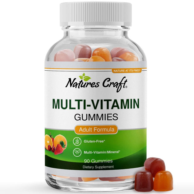 Multivitamin Gummies for Women & Men with the Perfect Blend of Vitamin a C D E B 12 & Zinc Biotin - Gummy Vitamins for Adults to Improve Immunity & Hair Growth - 90 Gluten & Gelatin-Free Gummies