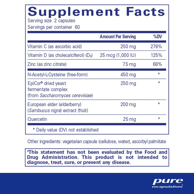 Pure Encapsulations - Puredefense with NAC - Enhances First-Line Immune Defense and Upper Respiratory Health - 120 Capsules