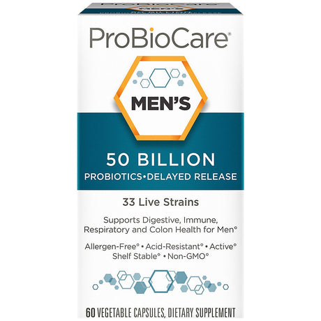 Probiotic for Men - 50 Billion Cfus - Supports Digestive Health (60 Vegetable Capsules)