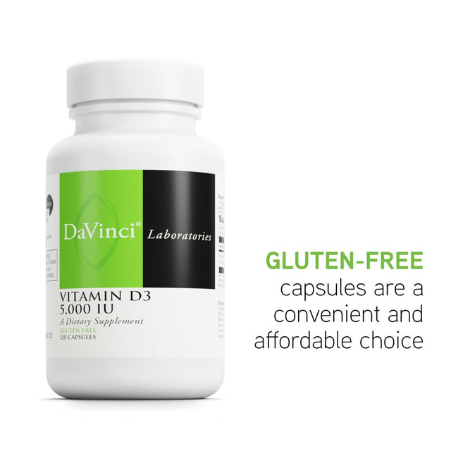 Davinci Labs Vitamin D3 5000 IU - Support Healthy Bones & Immune Health* - 120 Capsules