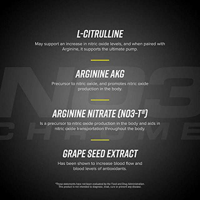 Cellucor NO3 Chrome Nitric Oxide Supplements with Arginine Nitrate for Muscle Pump & Blood Flow, 90 Capsules, G4