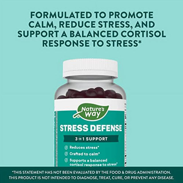 Natureâ€™S Way Stress Defense Stress Supplement*, with Ashwagandha, Vitamin B6, Supports Balanced Cortisol Response*, Raspberry Flavored, 90 Gummies