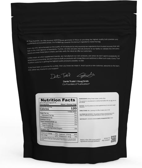 Whey Protein Isolate Cold Filtration | 3Rd Party Tested | (Unflavored/Unsweetened)