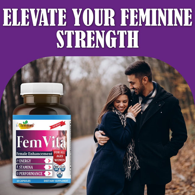 Femvita Energy Booster Supplements for Women, Desire & Excitement, Vitamin Supplement Energy & Strength 60Ct by Therefore