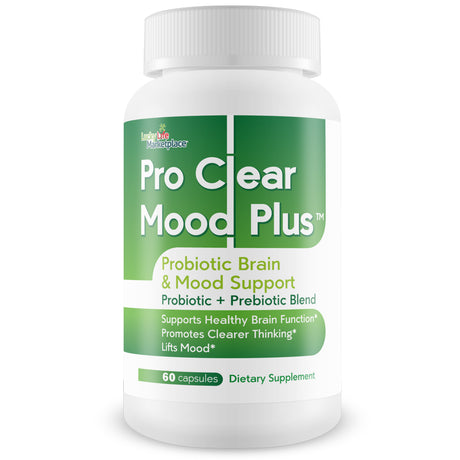 Pro Clear Mood plus - Probiotic Brain & Mood Support - Promote Clear Thinking & Improved Mood - Support Emotional Well-Being & Brain Health - Probiotics for Mood Support - Aid Emotional Health