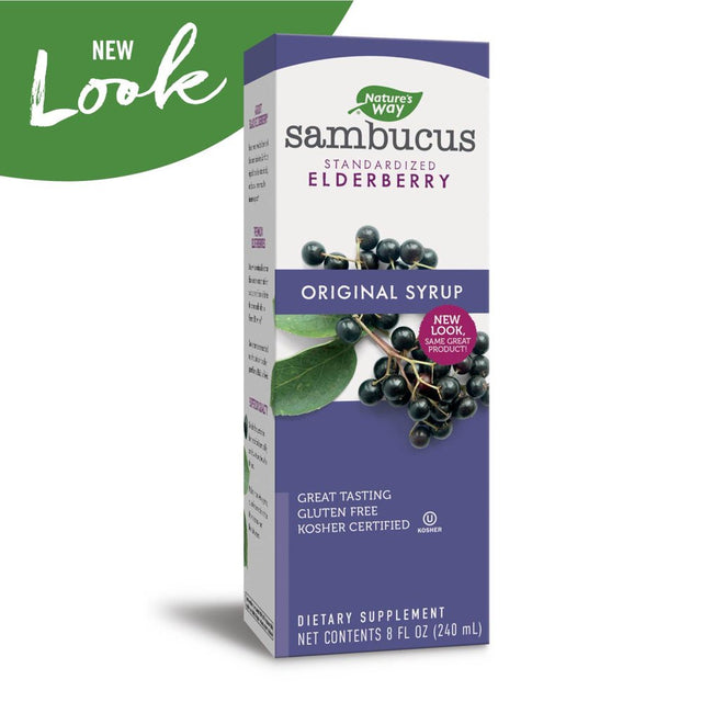 Nature'S Way Original Sambucus Elderberry Syrup, Herbal Supplements, Gluten Free, Vegetarian, 8 Ounce (Packaging May Vary)