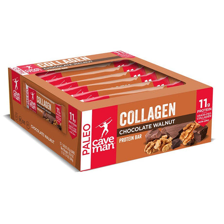 Caveman Collagen Chocolate Walnut Protein Bar