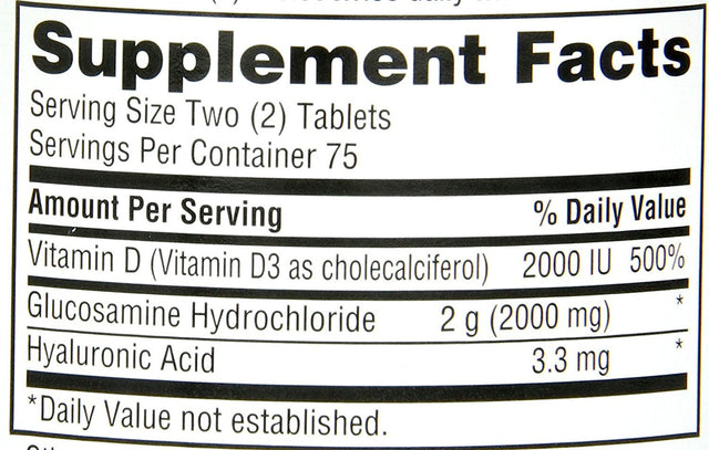 Schiff Glucosamine 2000Mg with Vitamin D3 and Hyaluronic Acid, 150 Tablets - Joint Supplement