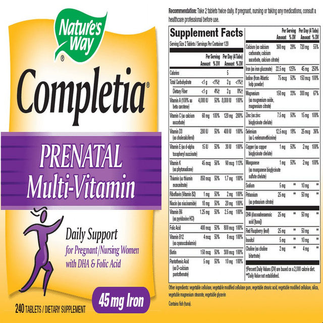 Nature'S Way Completia Diabetic Multivitamin (Iron-Free), 90 Tablets (Packaging May Vary)