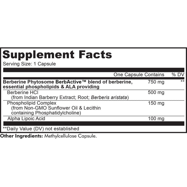 Codeage Berberine Phytosome, Indian Barberry Berberine HCL, Alpha Lipoic Acid, Phospholipids, 60 Ct