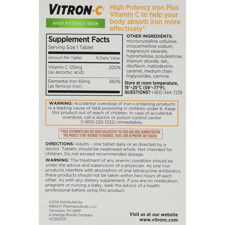 Vitron-C Coated Tablets 60 Tablets