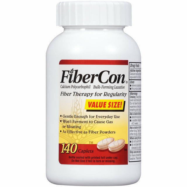 5 Pack Fibercon Fiber Therapy for Regularity Supplement 140 Caplets Each