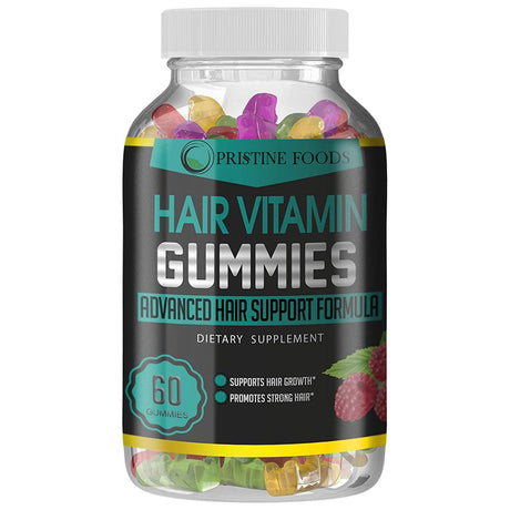 Hair Vitamins Gummies - Advanced Hair Growth Formula with Biotin 5000Mcg, Folic Acid & More - 60 Vegetarian Gummy