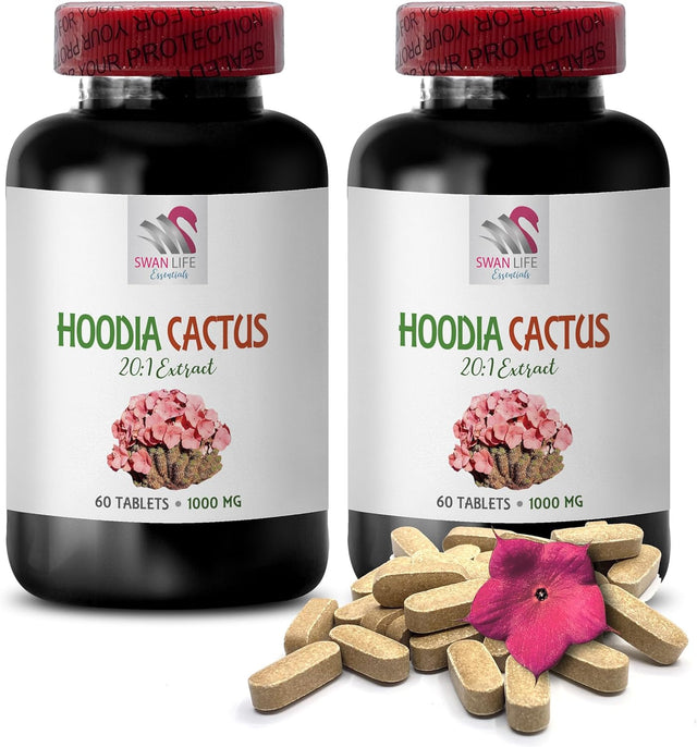 Hoodia Gordonii Appetite Suppressant - HOODIA CACTUS 20:1 EXTRACT - Fat Burner Supplement - Energy Booster Pills - Hoodia Gordonii Extract - Hoodia Supplement - Hoodia Gordonii Pills - 2B 120 Tablets