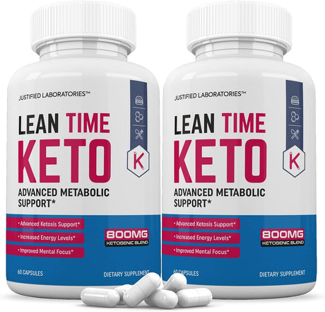 (2 Pack) Lean Time Keto Pills Includes Apple Cider Vinegar Gobhb Exogenous Ketones Advanced Ketogenic Supplement Ketosis Support for Men Women 120 Capsules