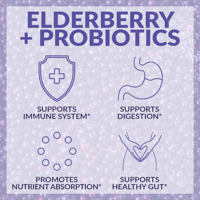 Havasu Nutrition Elderberry and Probiotics 10 Billion CFU; Approved Immune and Digestive Balance Probiotics for Women & Men; 60 Vegetarian Capsules with 4 Strains