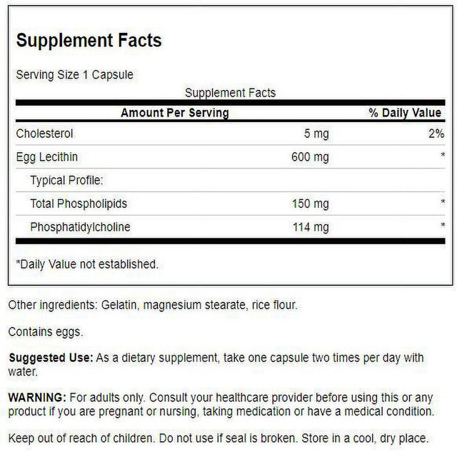 Swanson Egg Yolk Lecithin 60 Capsules