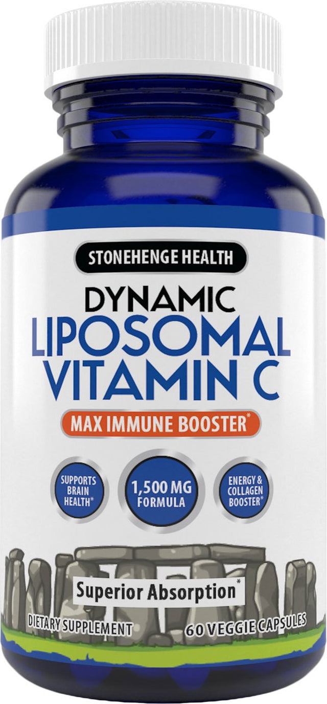 Liposomal Vitamin C 1500Mg Stonehenge Health, Non-Gmo Sunflower Lecithin, High Absorption, Fat-Soluble, Supports Immune System, Dietary Supplement, 60 Capsules