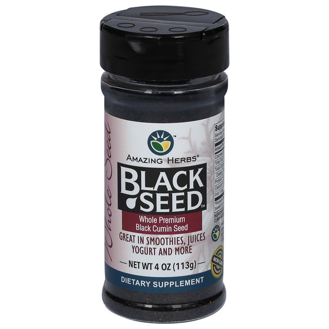 Amazing Herbs Black Whole Seed Jar, 4 Fluid Ounce