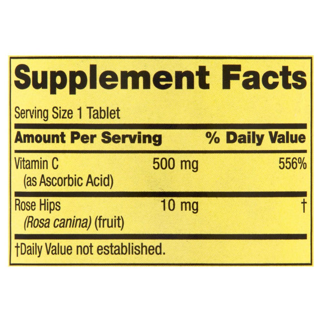 Spring Valley Vitamin C Supplement with Rose Hips, 500 Mg, 250 Count