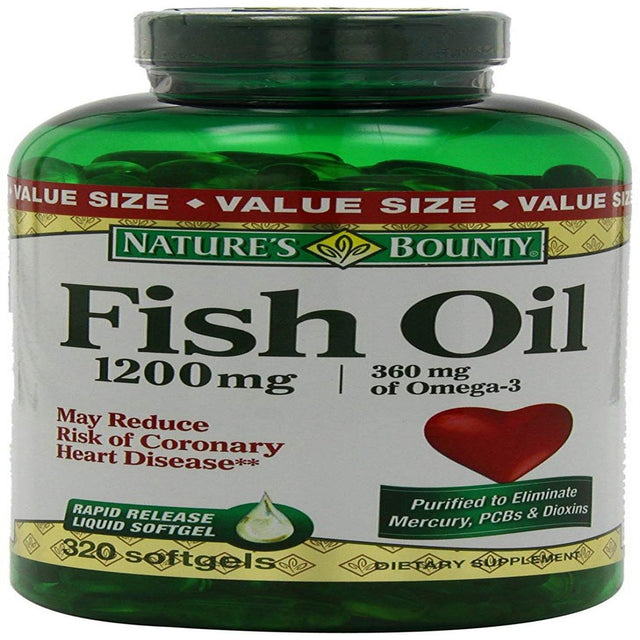 Nature'S Bounty Omega-3 Fish Oil 1200 Mg Softgels 320 Ea