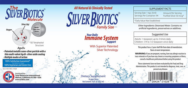 Silverbiotics by Be Smart Get Prepared – 16 Oz , Probiotic, Immune Supplement for Family, All Natural Nano Silver