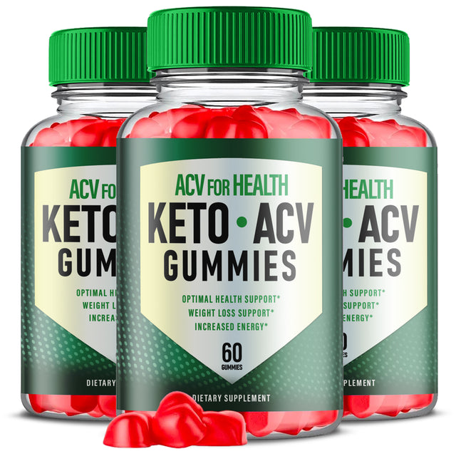 (3 Pack) ACV for Health Keto ACV Gummies - Energy & Focus Boosting Dietary Supplements for Weight Management & Metabolism - Fat Burn - 180 Gummies