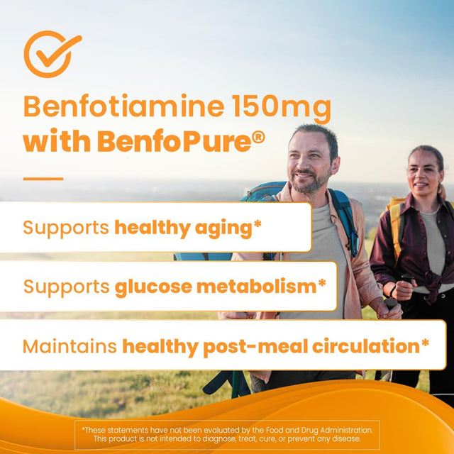 Doctor'S Best Benfotiamine 150 with Benfopure, Helps Maintain Healthy Glucose Metabolism, Non-Gmo, Vegan, Gluten Free, Soy Free, 150 Mg, 120 Veggie Caps Unflavored 120VC