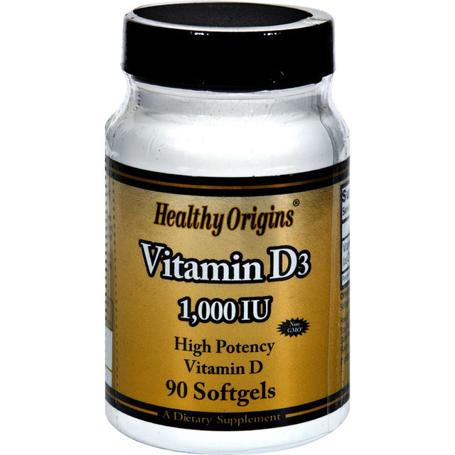 Healthy Origins Vitamin D3 - 1000 IU - 90 Softgels