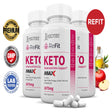 (3 Pack) Refit Keto ACV MAX Pills 1675Mg Alternative to Gummies Dietary Supplement 180 Capsules