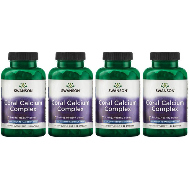 Swanson Coral Calcium Complex 90 Caps 4 Pack