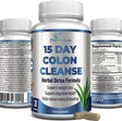 15 Day Colon Cleanse and Detox, Herbal Detox Formula, Supports Weight Loss, Constipation Relief - Boosts Energy. Flush Toxins, Natural Safe Colon Cleanser for Men and Women - 30 Capsules