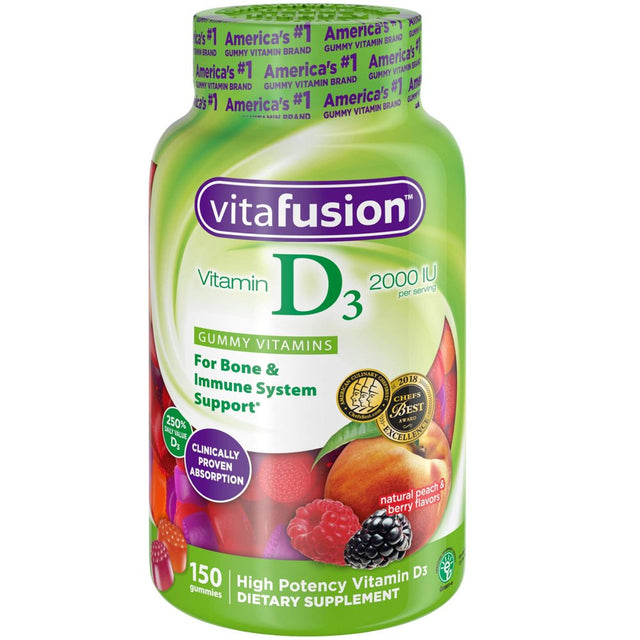 Vitafusion Vitamin D3 Gummy Vitamins, Assorted Flavors 2 Pack