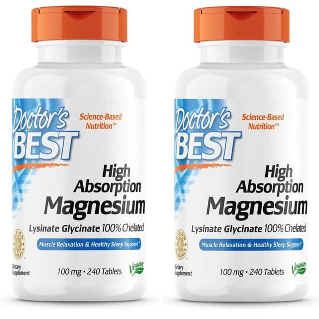 Doctor'S Best - High Absorption 100% Chelated Magnesium, 240 Tablets - 2 Packs