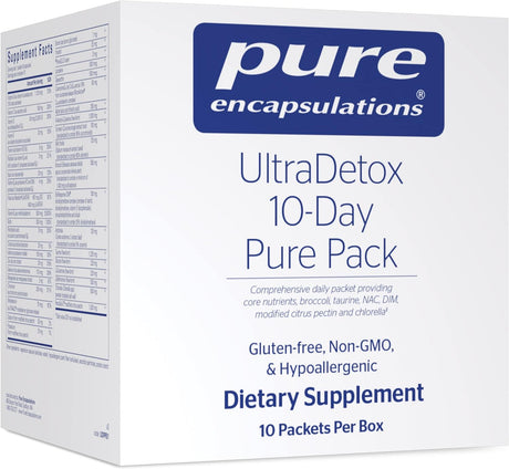 Pure Encapsulations Ultradetox 10-Day Pure Pack Providing Core Nutrients, Broccoli, Taurine, NAC, DIM, Modified Citrus Pectin and Chlorella | 10 Packets