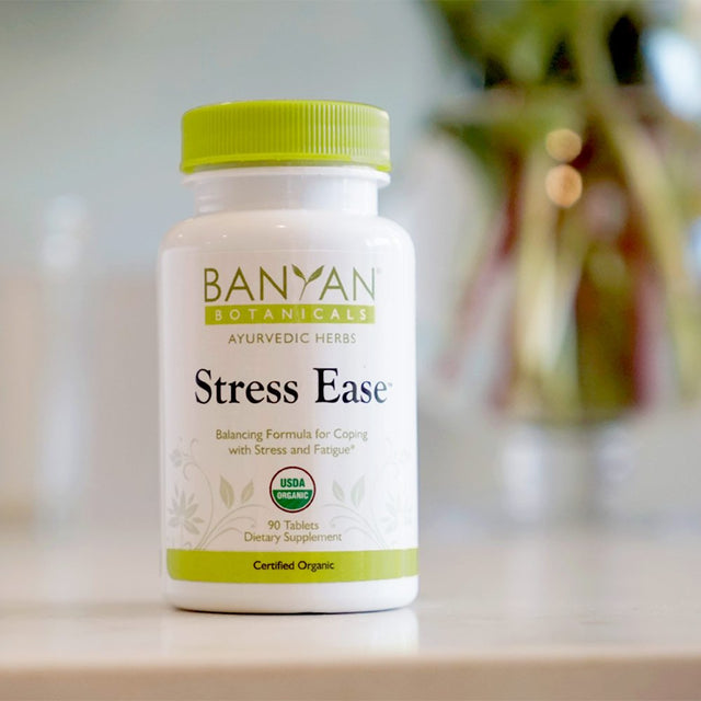 Banyan Botanicals Stress Ease – Organic Herbal Supplement with Ashwagandha – for Stress Relief, Rejuvenation & the Immune System* – 90 Tablets – Non-Gmo Sustainably Sourced Vegan