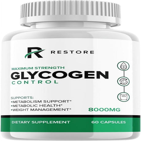 Restore Glycogen Control, Restore, Glycogen Control, Restore Glycogen Control Advanced Formula Support Supplement, Restore Glycogen Control Metabolic Health Pills 60 Capsules