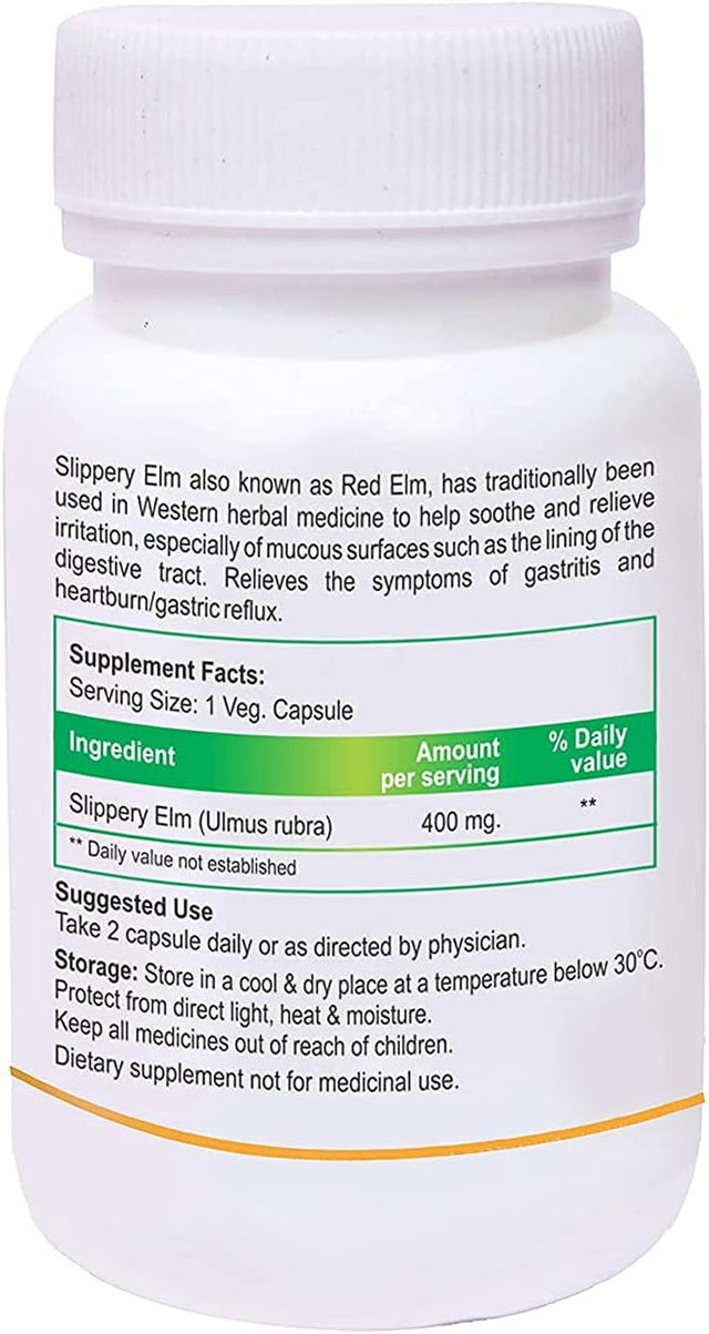 Biotrex Nutraceuticals Slippery Elm 400 Mg, 60 Veg Capsules, Pack of 2