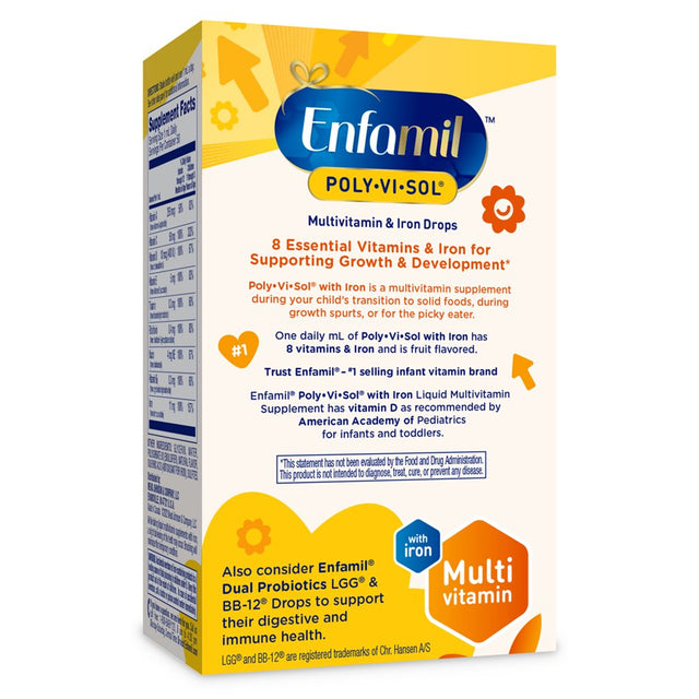 Enfamil Poly-Vi-Sol Liquid Multivitamin Supplement and Iron for Infants and Toddlers 50 Ml Dropper Bottle