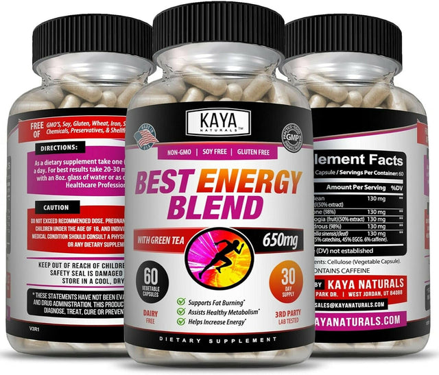 Kaya Naturals Best Energy Blend -Energy Support, Boost Metabolism, Weight Management 60 Count