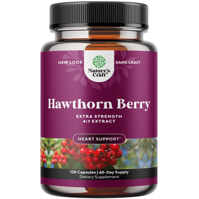 Extra Strength Hawthorn Berry Capsules - 1330Mg per Serving 4:1 Hawthorn Extract Digestion and Heart Health Supplement - Non-Gmo Hawthorn Berry Extract Plant Polyphenols Supplement for Men and Women