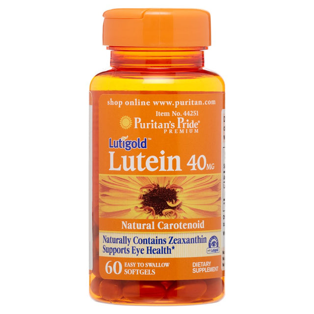 Puritans Pride Lutein 40 Mg with Zeaxanthin,60 Softgels, 60 Count