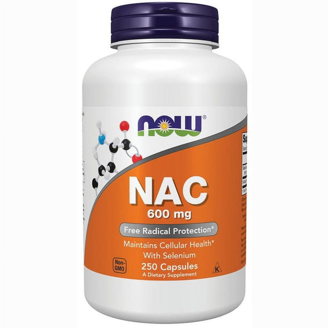 NOW Supplements, NAC (N-Acetyl Cysteine) 600 Mg with Selenium & Molybdenum, 250 Veg Capsules