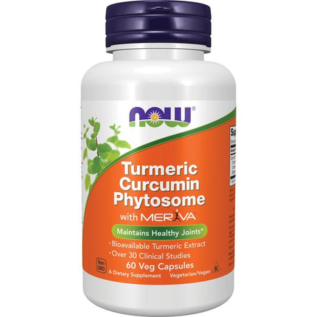 NOW Supplements, Curcumin Phytosome, Bio-Enhanced Turmeric Extract, 60 Veg Capsules