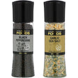 California Gold Nutrition Garlic Sea Salt and Black Peppercorns Grinder Set, Bundle Pack of 2