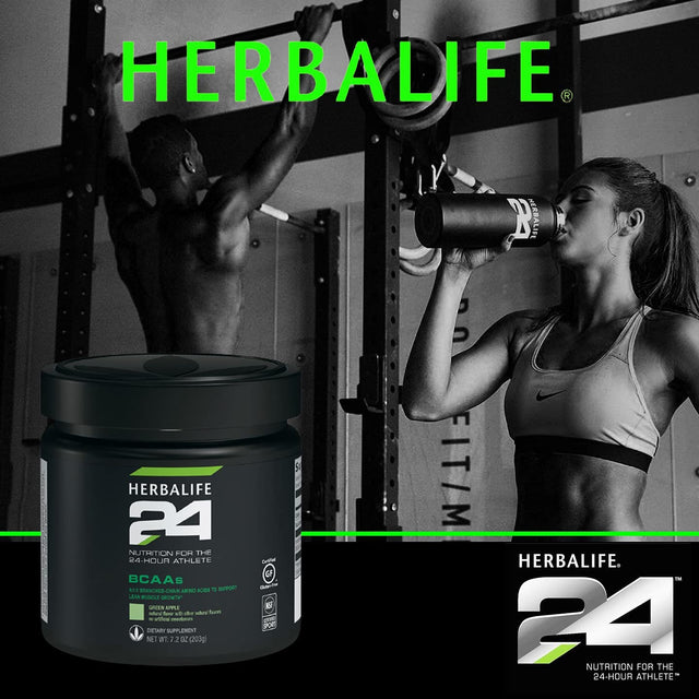 HERBALIFE24 Bcaas: Green Apple Nutrition (203 G) for the 24-Hour Athlete, Branched-Chain Amino Acids to Support Lean Muscle Growth, Natural Flavor, No Artificial Sweetener, Stimulant Free