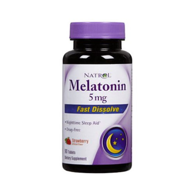 Natrol Melatonin Fast Dissolve 5 Mg Tablets, Strawberry - 90 Ea, 6 Pack