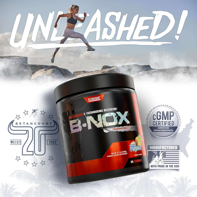 Betancourt Nutrition B-Nox Pre Workout Thermogenic Activator | L-Carnitine, Beta Alanine | Endurance & Lean Muscle Gains | 30 Servings (Tropical Paradise)