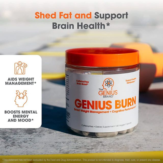 Fat Burner Supplement with Ashwagandha & Teacrine Appetite Suppressant Thermogenic for Weight Loss & Energy Support, Genius Burner by the Genius Brand